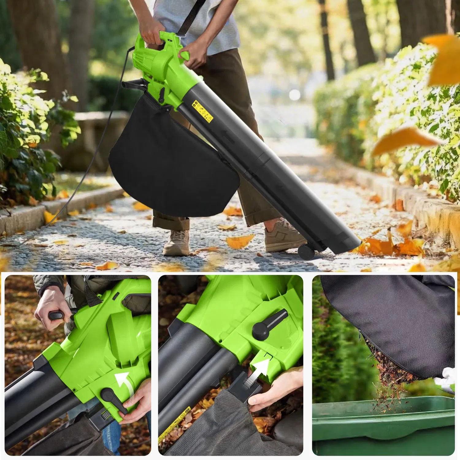 3000W Electric Multifunction Leaf Blower Hand Held High Air Vacuum Blower Portable Dust Cleaning Blower