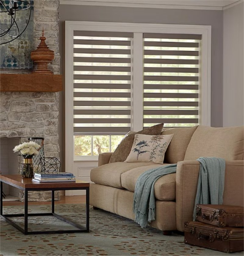 Custom 100% Polyester Window Zebra Blinds Automatic Day and Night Blind Motor Electric WiFi Remote Control Roller Shades