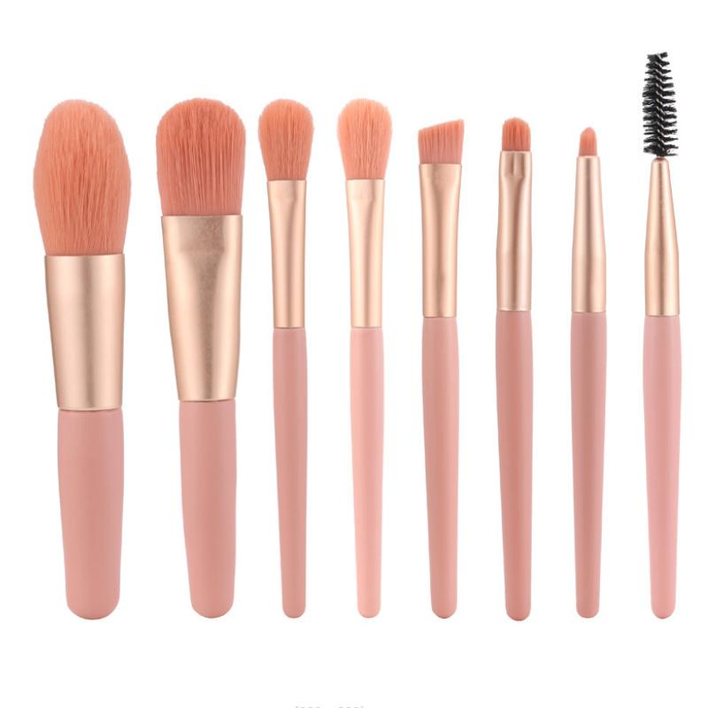 Face and Lips Customised Cosmetic Brush Set 8 PCS Mini Makeup Brush Set