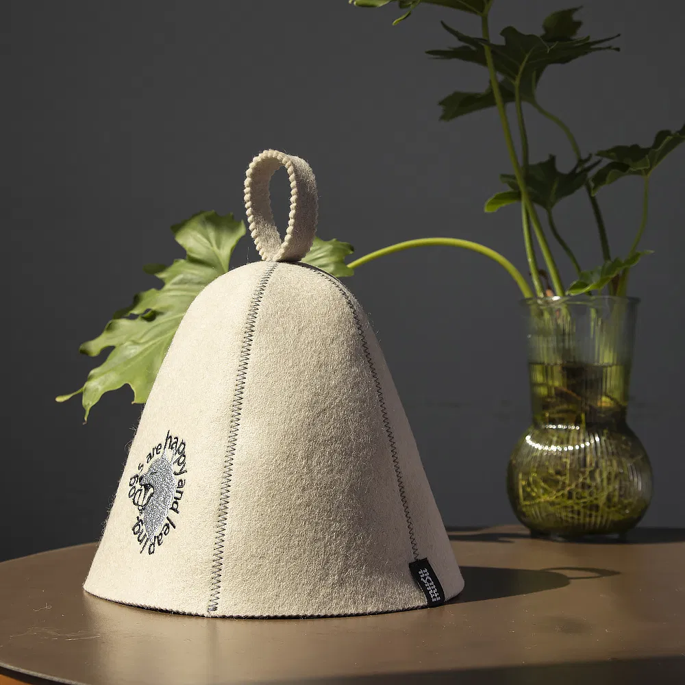 Eco-Friendly Wool Felt Sauna Hat (2mm Thermal Barrier, Sweat-Management)