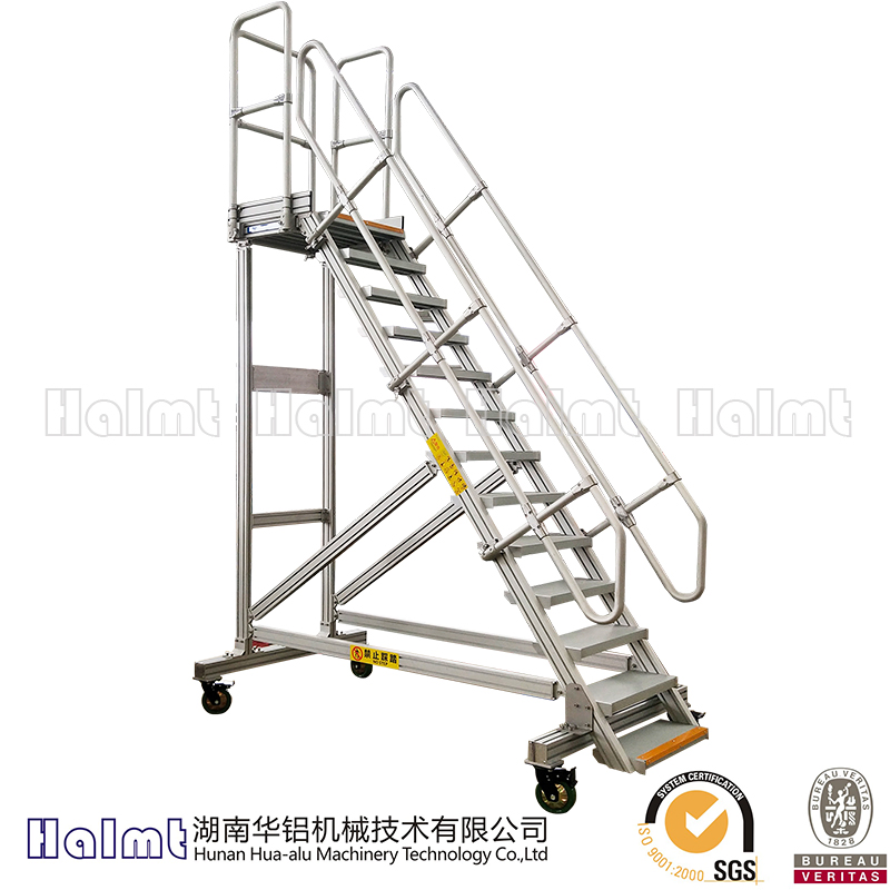 Industrial Mobile Aluminium Platform Step Ladders