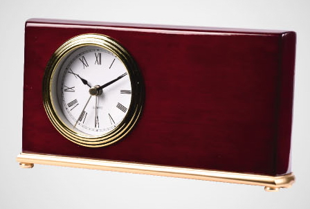 Rosewood Piano Finish Wood Desk Alarm Clock