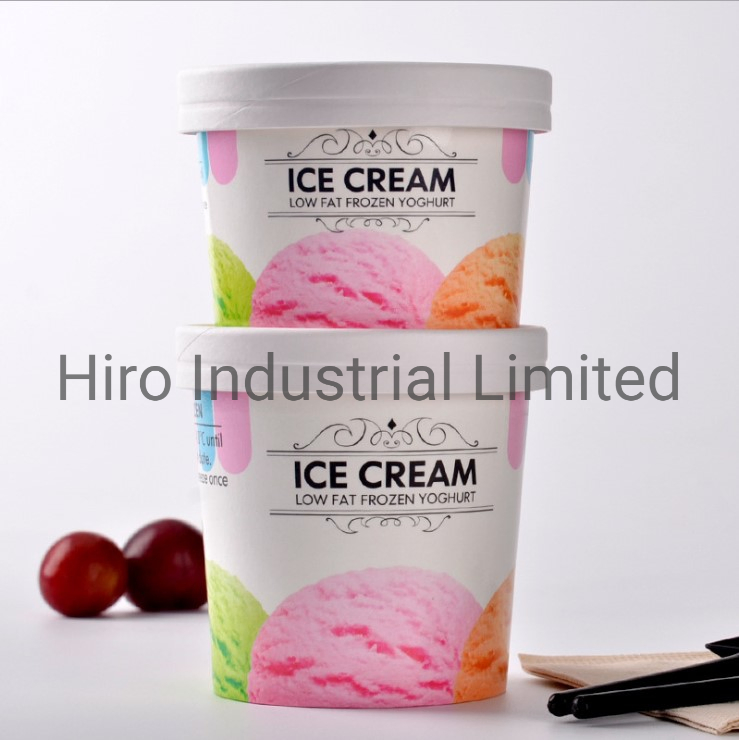 Degradation Disposable Environmentally Custom Colors Creative Paper Ice Cream Cups