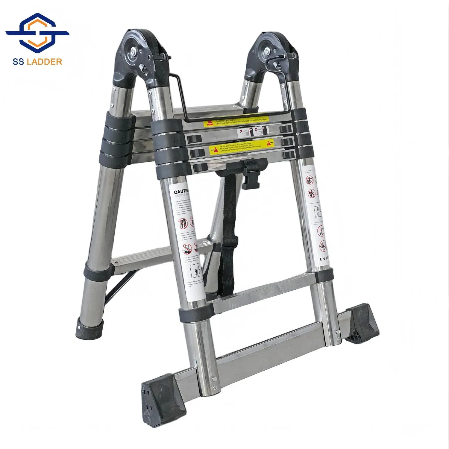 Wholesale Heavy Duty Extendable Stainless Steel Telescoping Step Ladder for Industrial Use with Factory Price