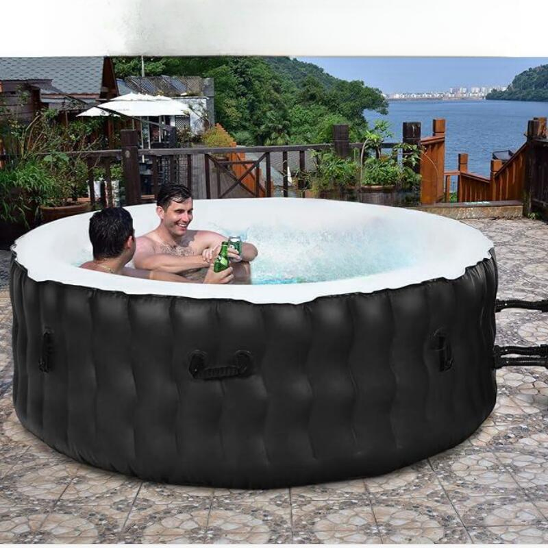 4 Persons Inflatable Hot Tub Garden SPA Portable Round Bubble Jets Massage
