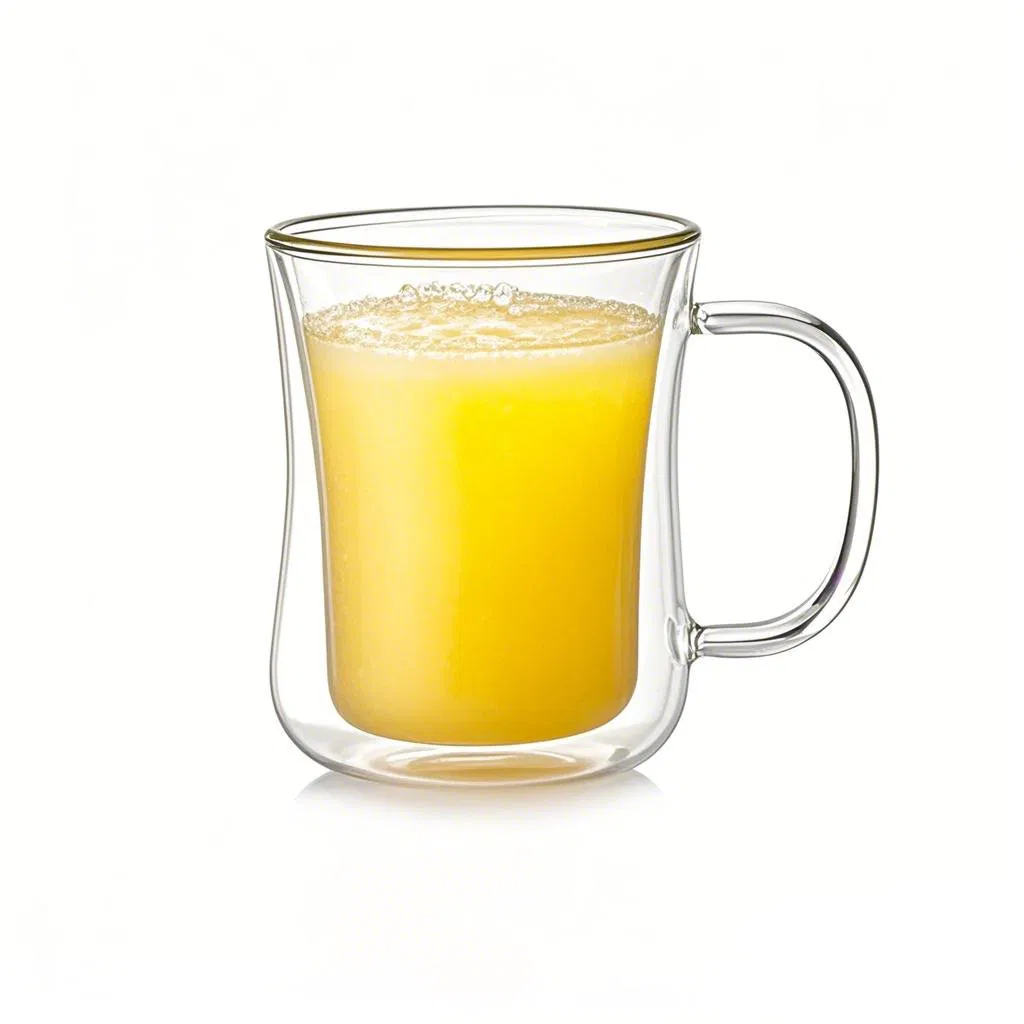 Clear Double Wall Glass Mug Coffee Cup for Tea Borosilicate Glass Cup Glassware for Drinking Chiller Frosty, Frozen Ice Mug, Beer Glass Cup for Milk with Handle