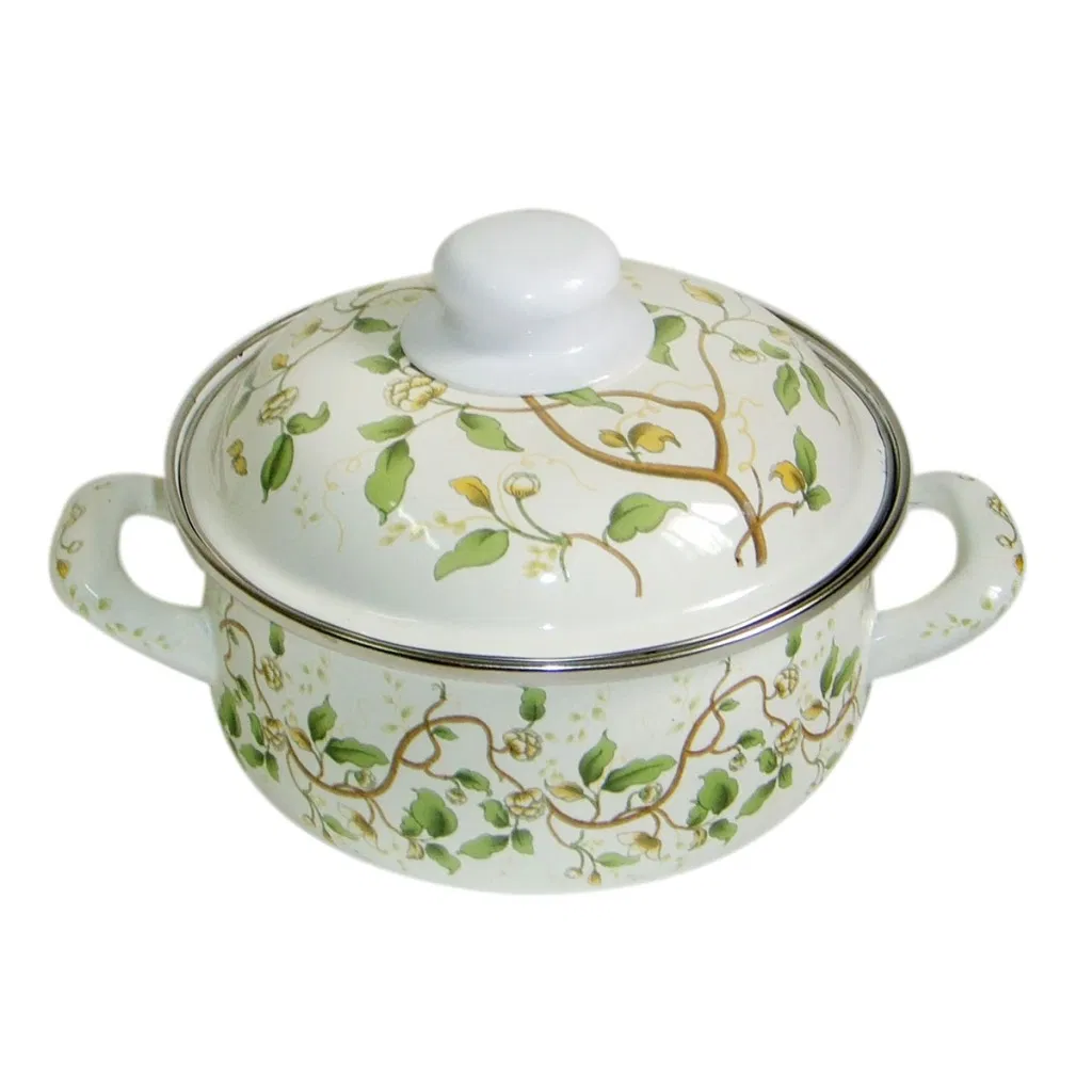 Flower Coating with Glass Cover Enamel Manufacturer Casserole Wholesale Custom