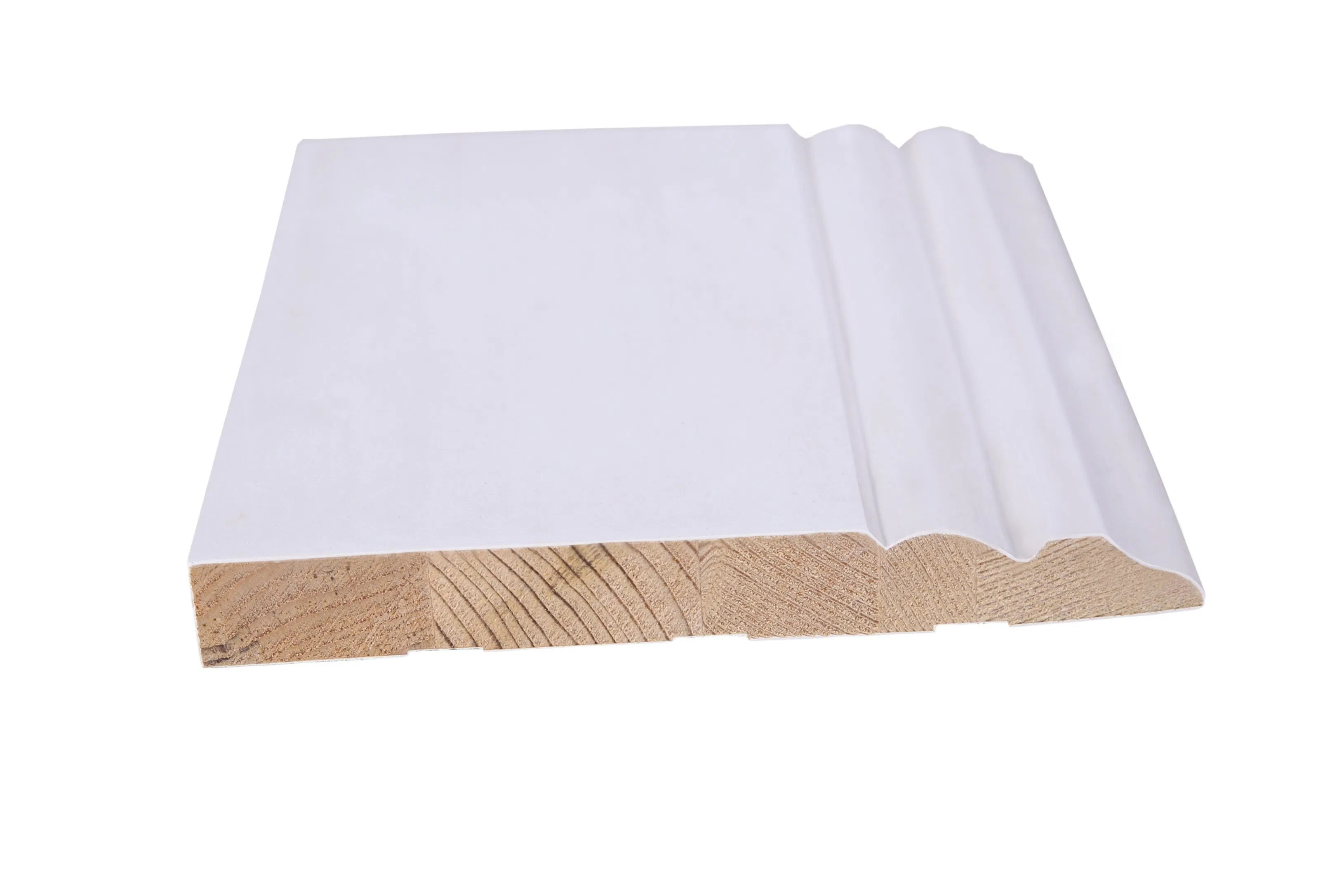 Premium White Primed Step Skirting Board Wood Moulding for Elegant Interiors