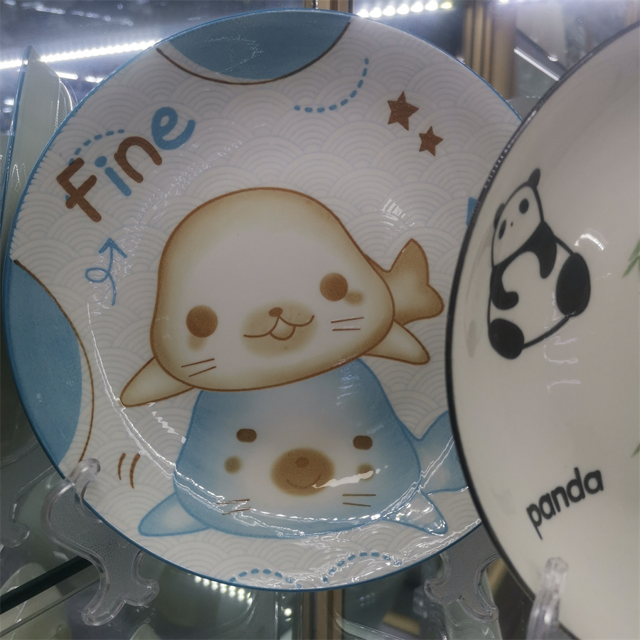 6.25"Rice Coup Children Healthly Plate Printing Decal Porcelainware Ceramics Tableware