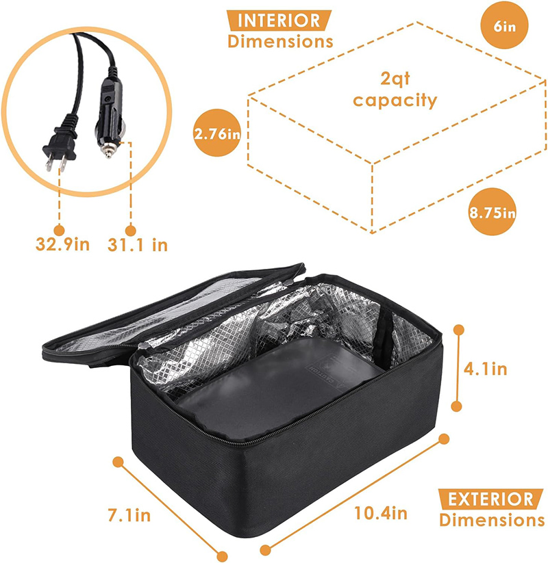 80W Electric Food Warmer Portable Mini Oven Heater Accommodate Various Containers