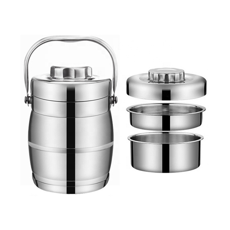 Steel Moving Handle Warm Function Stainless Steel Lunch Box Food Carrier