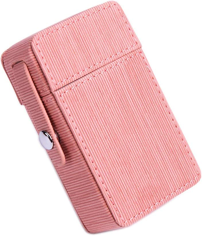 Hot Sales PU Leather Cigarette Case with Snap Button Tobacco Pouch Pink