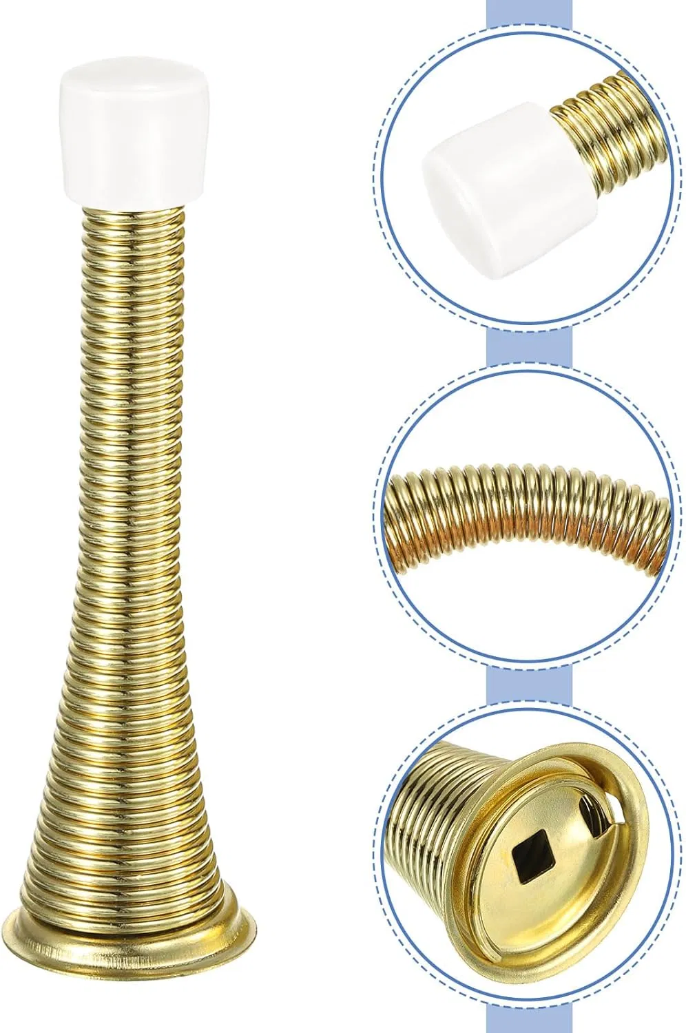 MD170L-Pb Steel Door Stop, Gold Finish