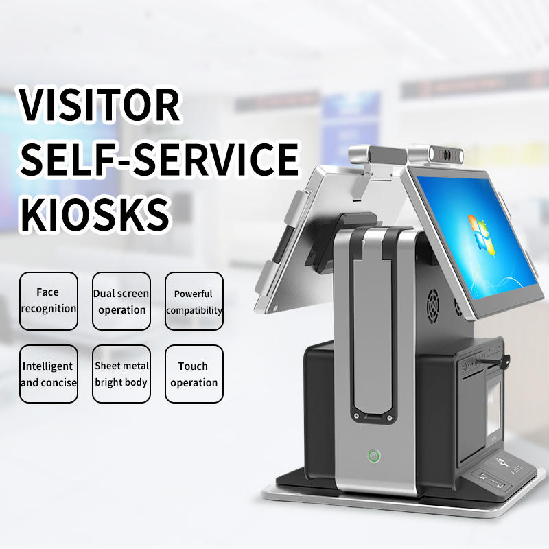 Double Sided Kiosk Self Service Desktop Self Service Kiosk Double Touchscreen Check in Kiosk