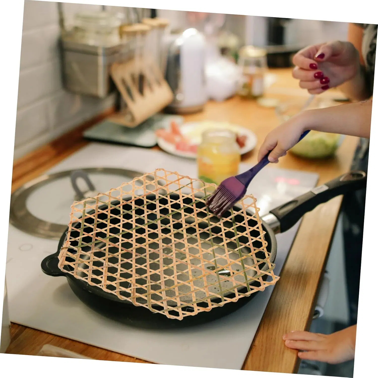 Woven Bamboo Mesh Mat for Steaming Food