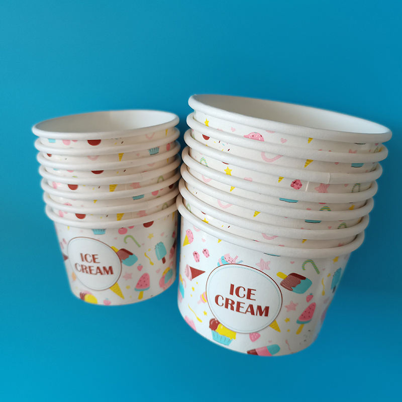 Customized 4oz 6oz 8oz Recyclable Disposable Takeaway Single Wall Ice Cream Cup