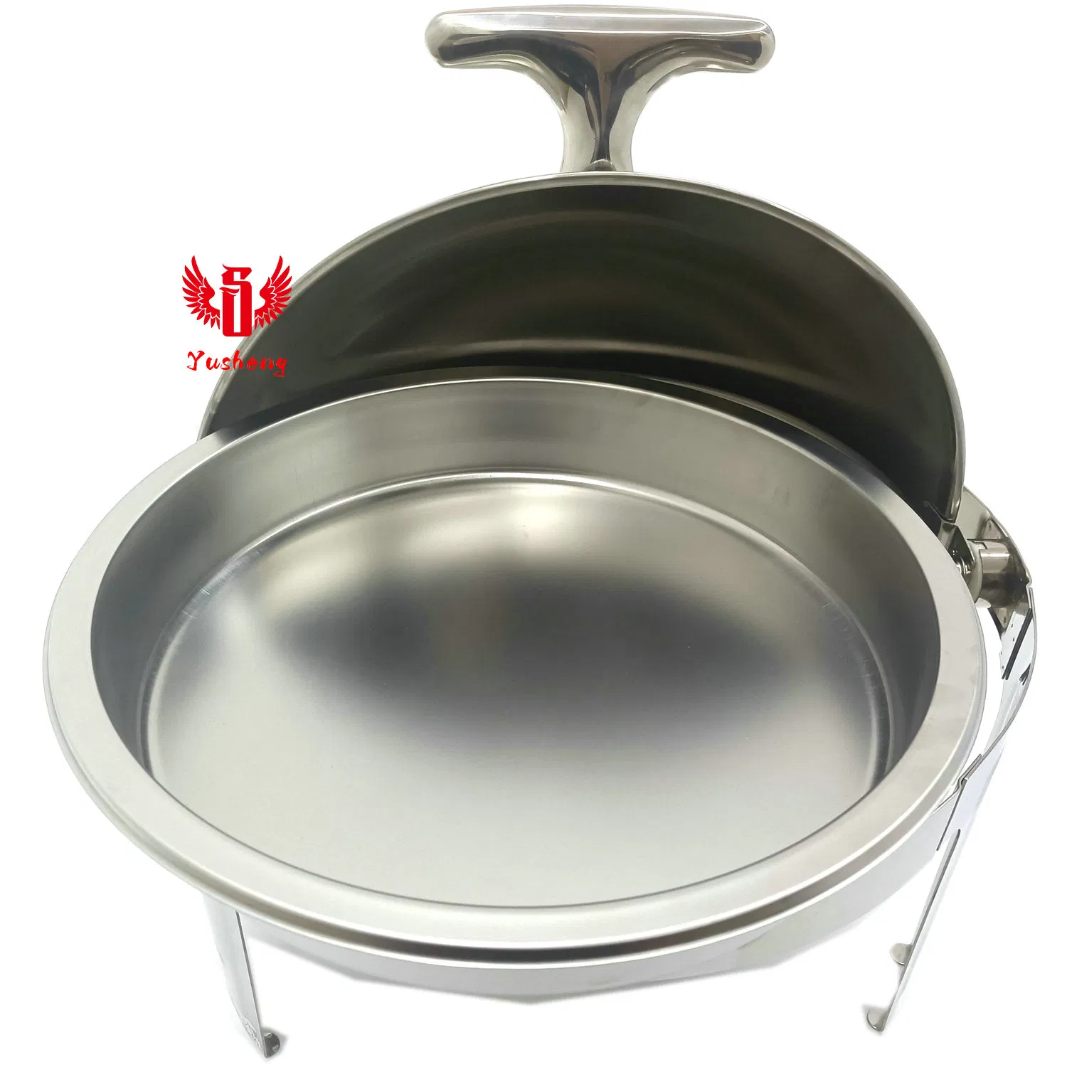 Factory Directly Offer Stainless Steel Round Buffet Dish Full Silver Color Chafing Dish
