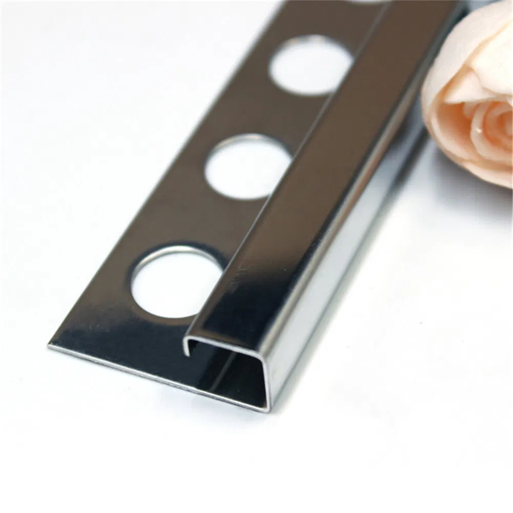Bathroom Wall Polished Stainless Steel Outside Corner Tile Trim Profiles