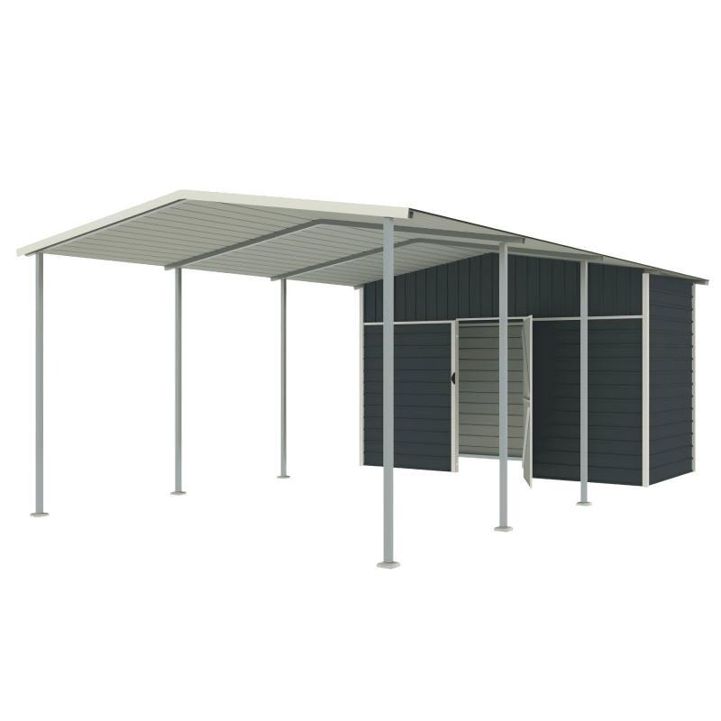 Durable Outdoor Metal Car Shelter Canopy with Galvanized Steel Roof