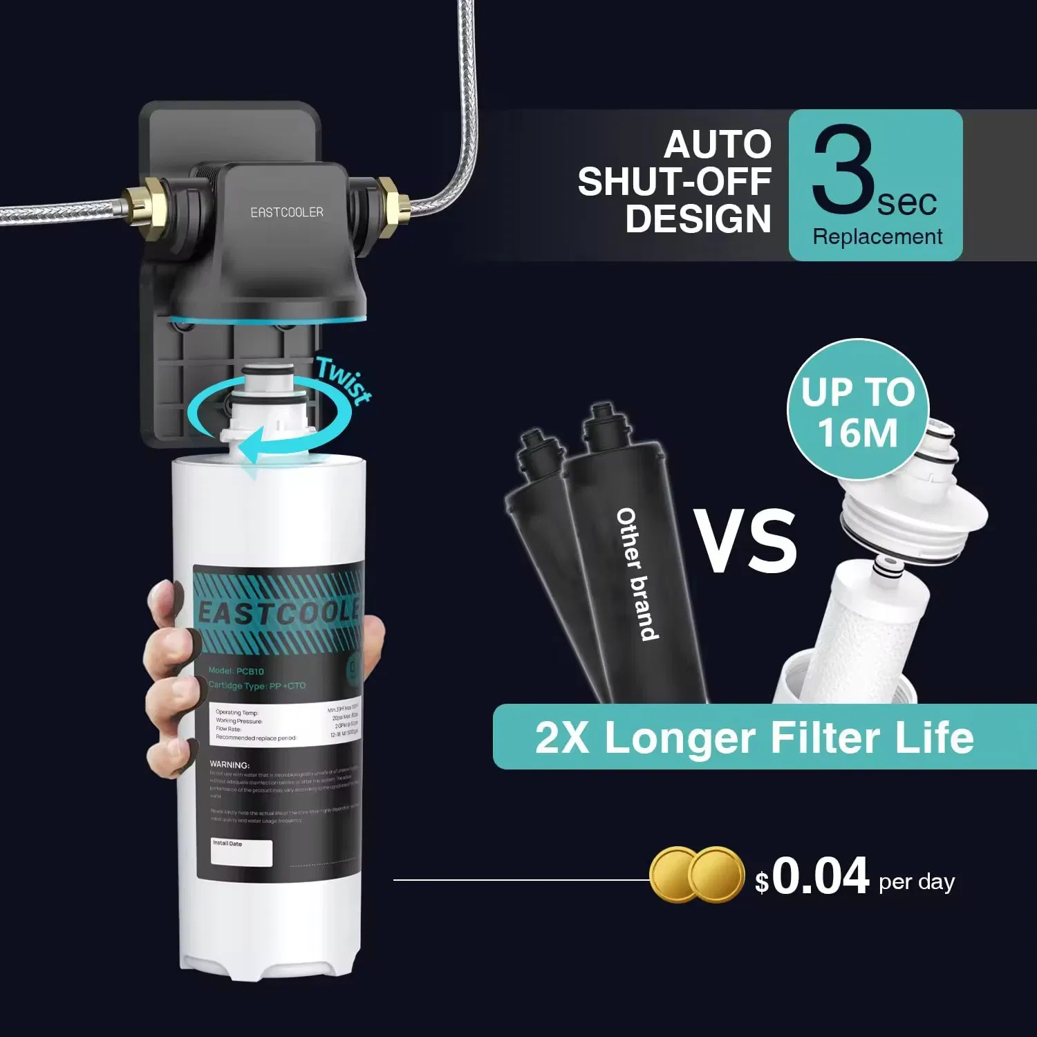 Многоступенчатый фильтр для воды под мойку с угольным блоком
