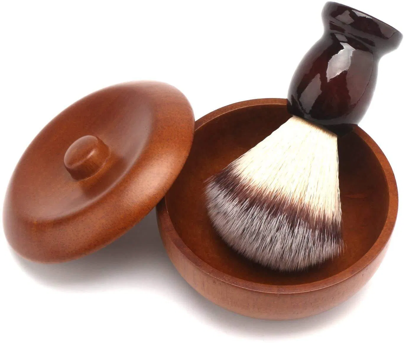 Wooden Shaving Brush and Bowl Set, Shaving Care Brush