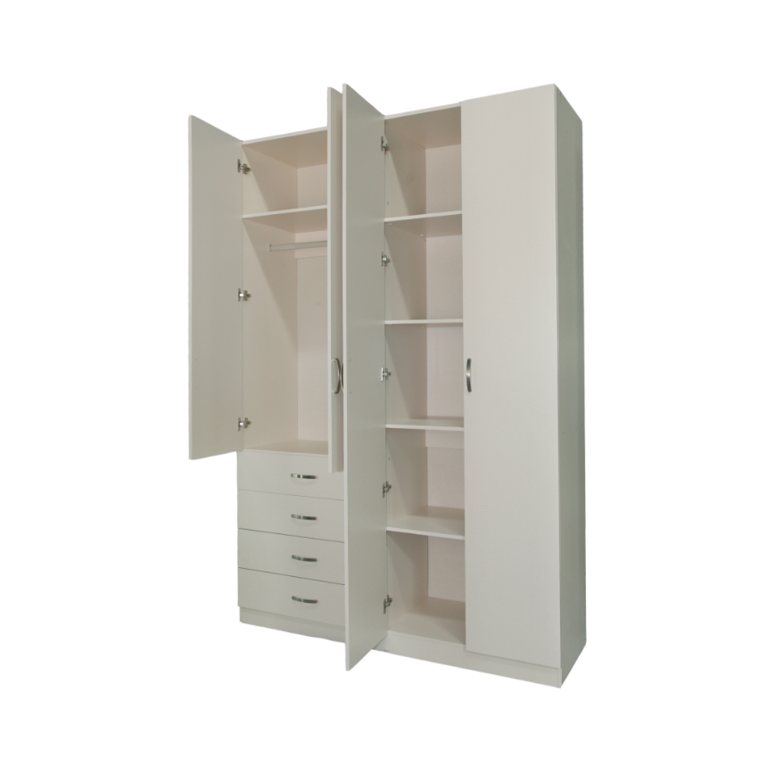 Шкаф для спальни деревянный раздвижной с ящиками 4 двери