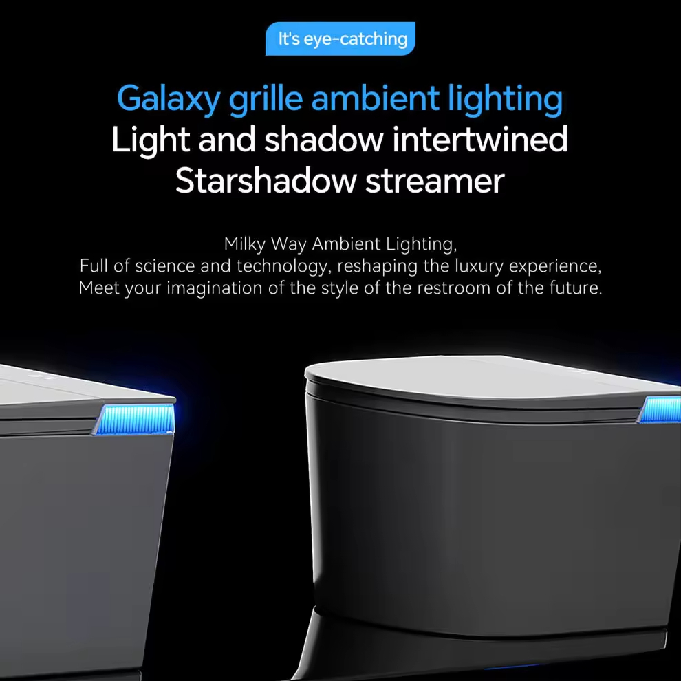 Night Light Function Quiet Operation Auto Intelligent Wall Hung Smart Toilet