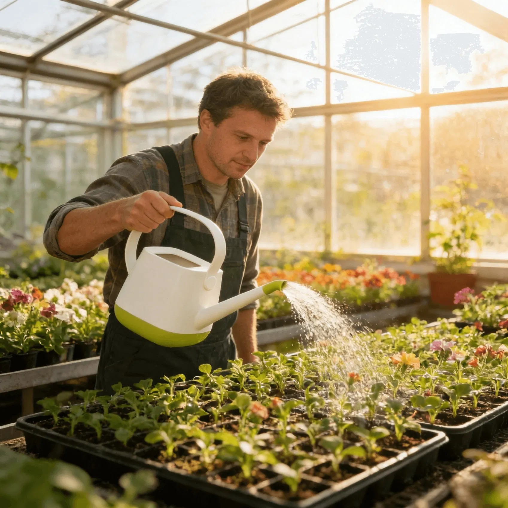 Durable Plastic Watering Can with Long Spout