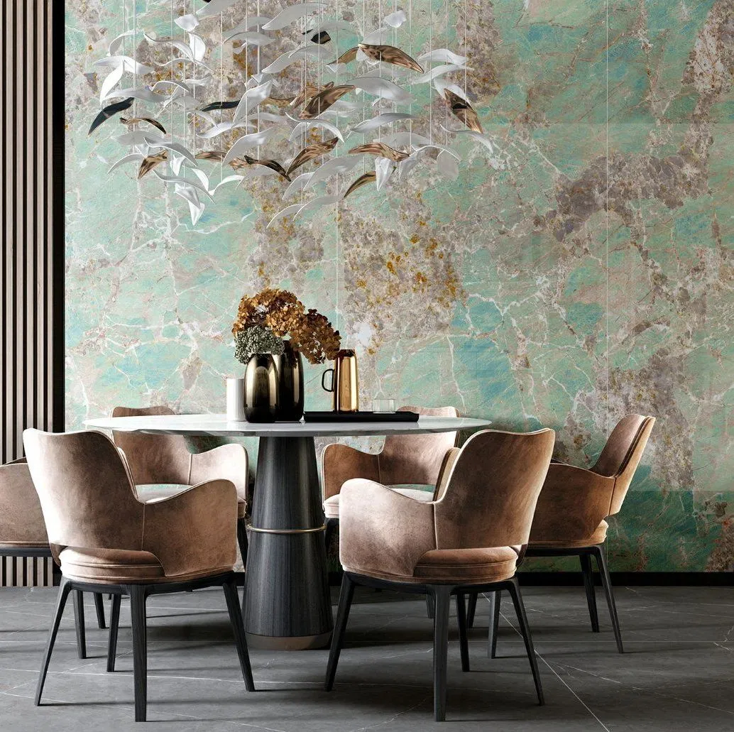 Amazon Green Hot Sell Sintered Stone Wash Basin & Round Table Villa Tile