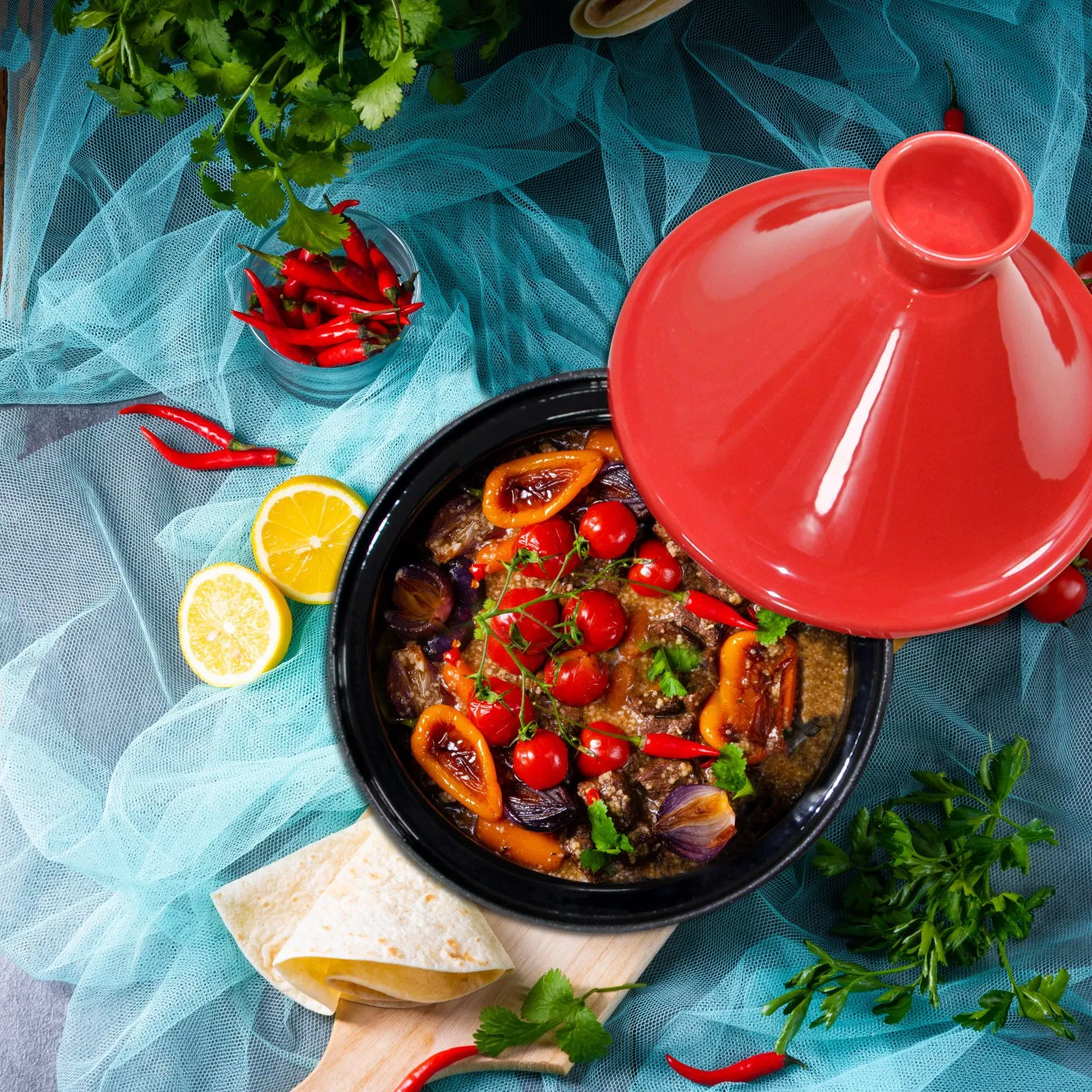 Versatile Enamel Cast Iron Cookware Set for Delicious Tagine Dishes
