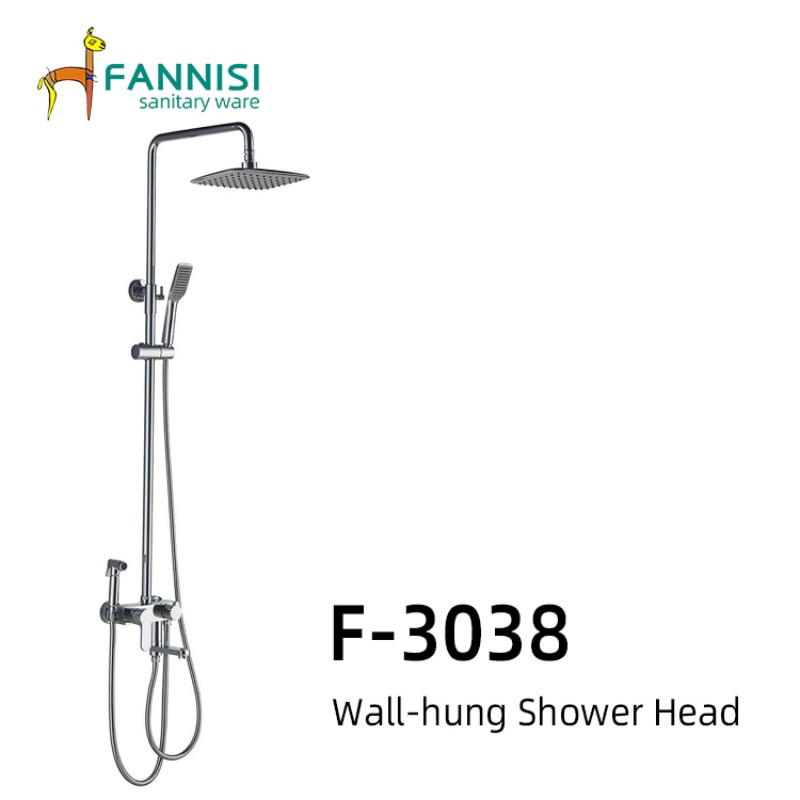Factory High Quality Brass Dual Head Top Mixers Power Shower Set