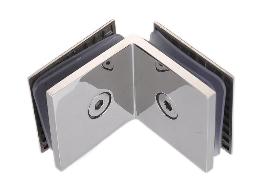 Bathroom Shower Enclosure Hardware Patch Fitting Heavy Duty Fixed-Panel Glass-to-Glass Clamp