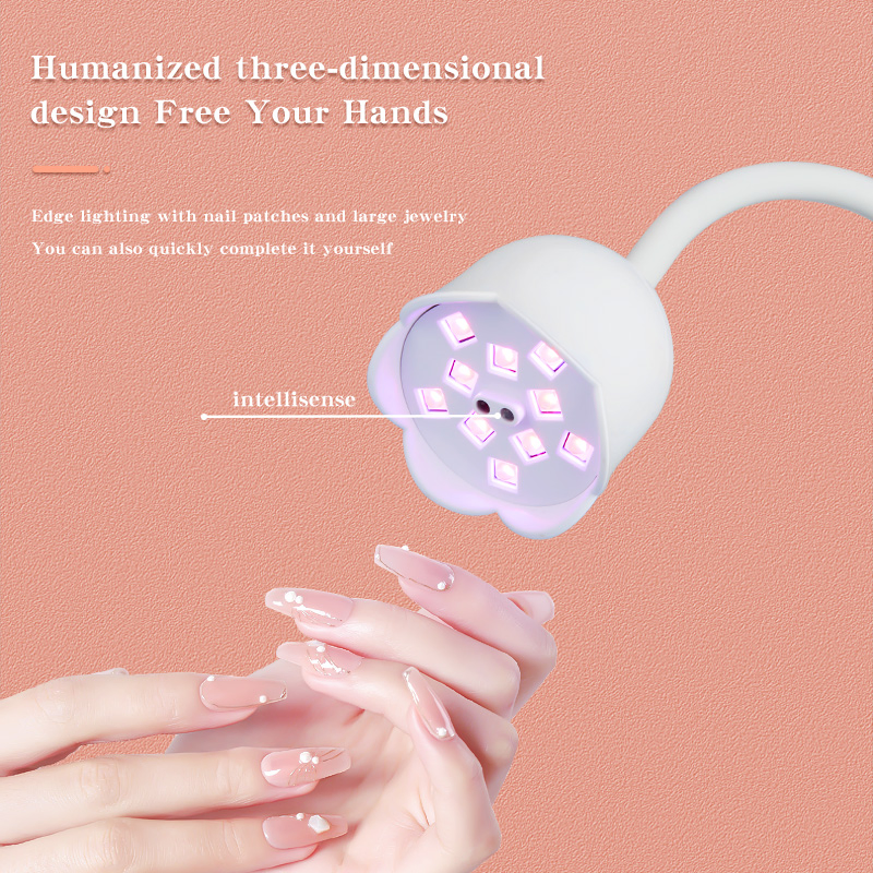 20W UV/LED Nail Lamp Gooseneck Professional Flash Cure UV Light for Nails with Smart Sensor