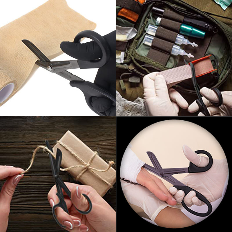 Medical First Aid Autoclavable Bonded Bandage Shears Bent Stainless Steel Gauze Scissors