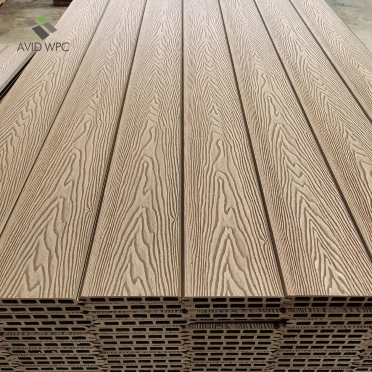 Environmentally Privacy Garden Exterior Decorative Wood Plastic Composite Grey Composite Fencing Panel