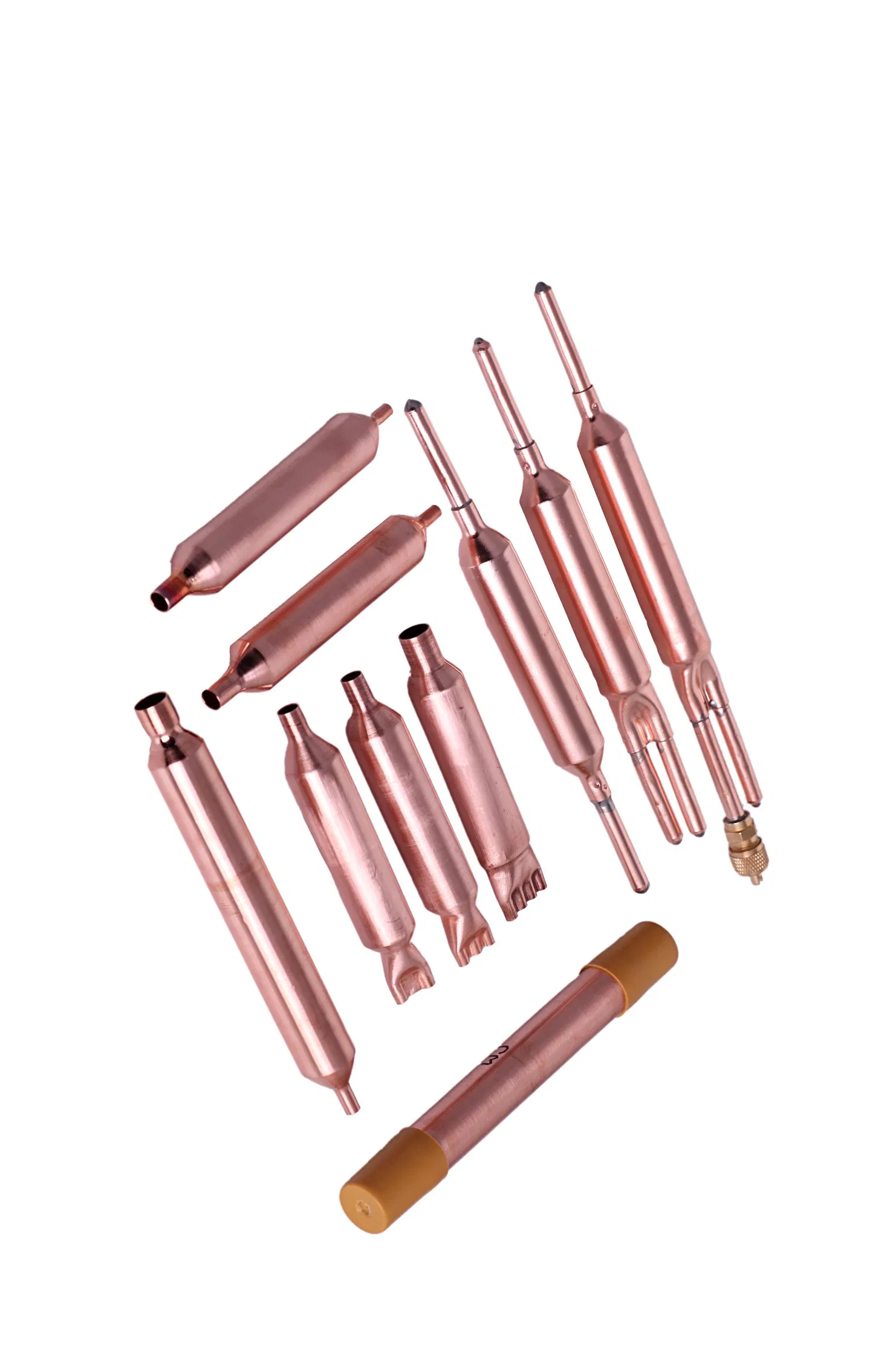 Round Flat Head AC Parts Hollow Copper 19mm Filter Drier