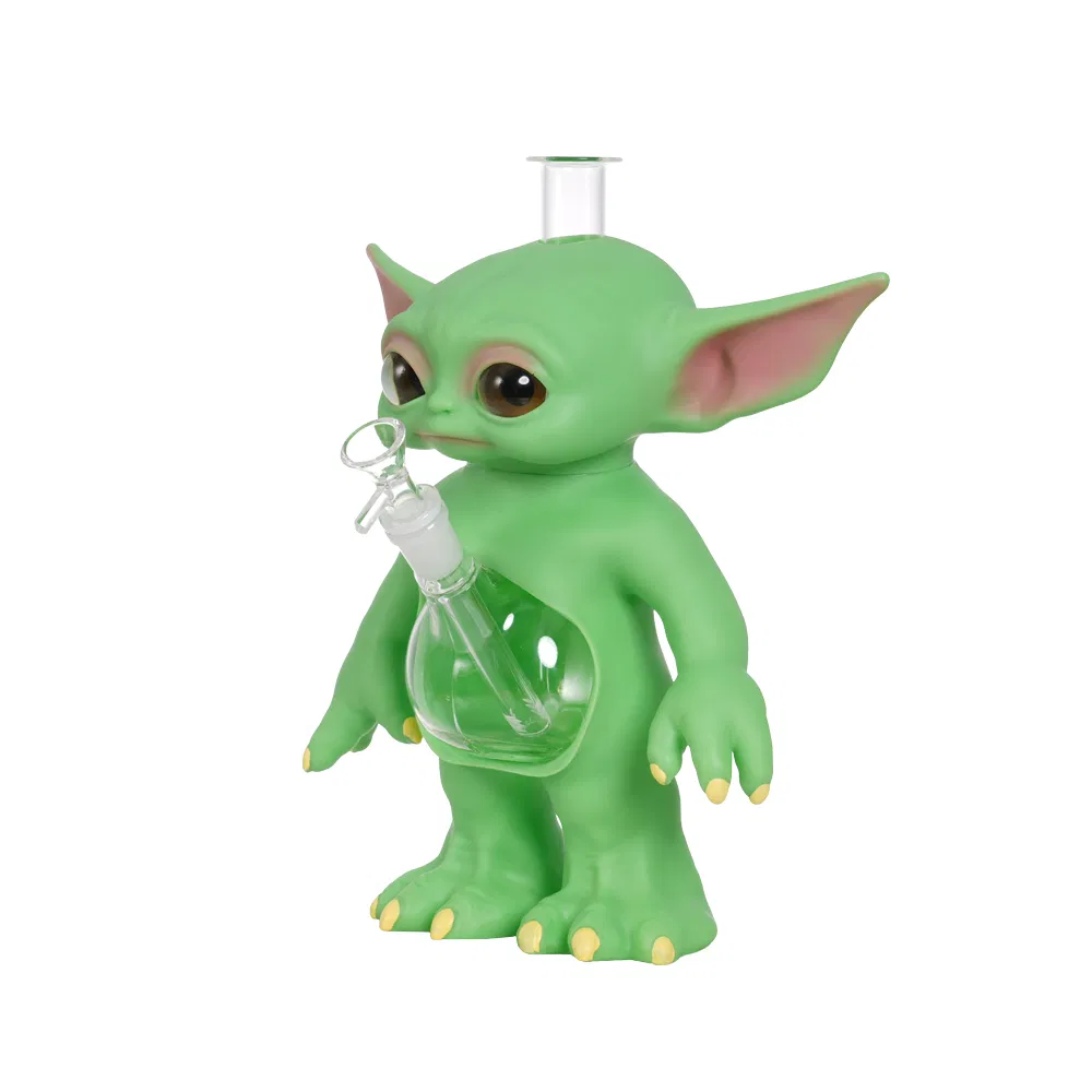 Silicone Baby Big Yoda Water Pipes Smoking Tobacco Dry Herbs Glass Bowl