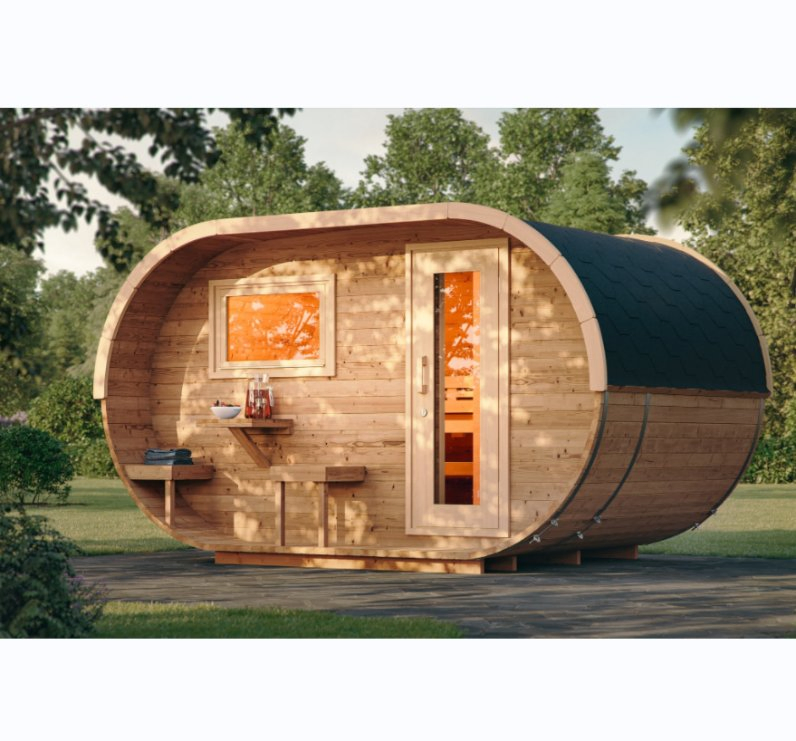 Сборная сухая сауна для двоих из массива дерева