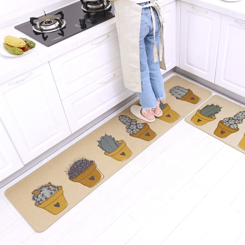 Anti-Fatigue Linen Fabric Anti-Slip Square Front Door Mat Wear-Resistant and Dirt-Resistant Kitchen Mat