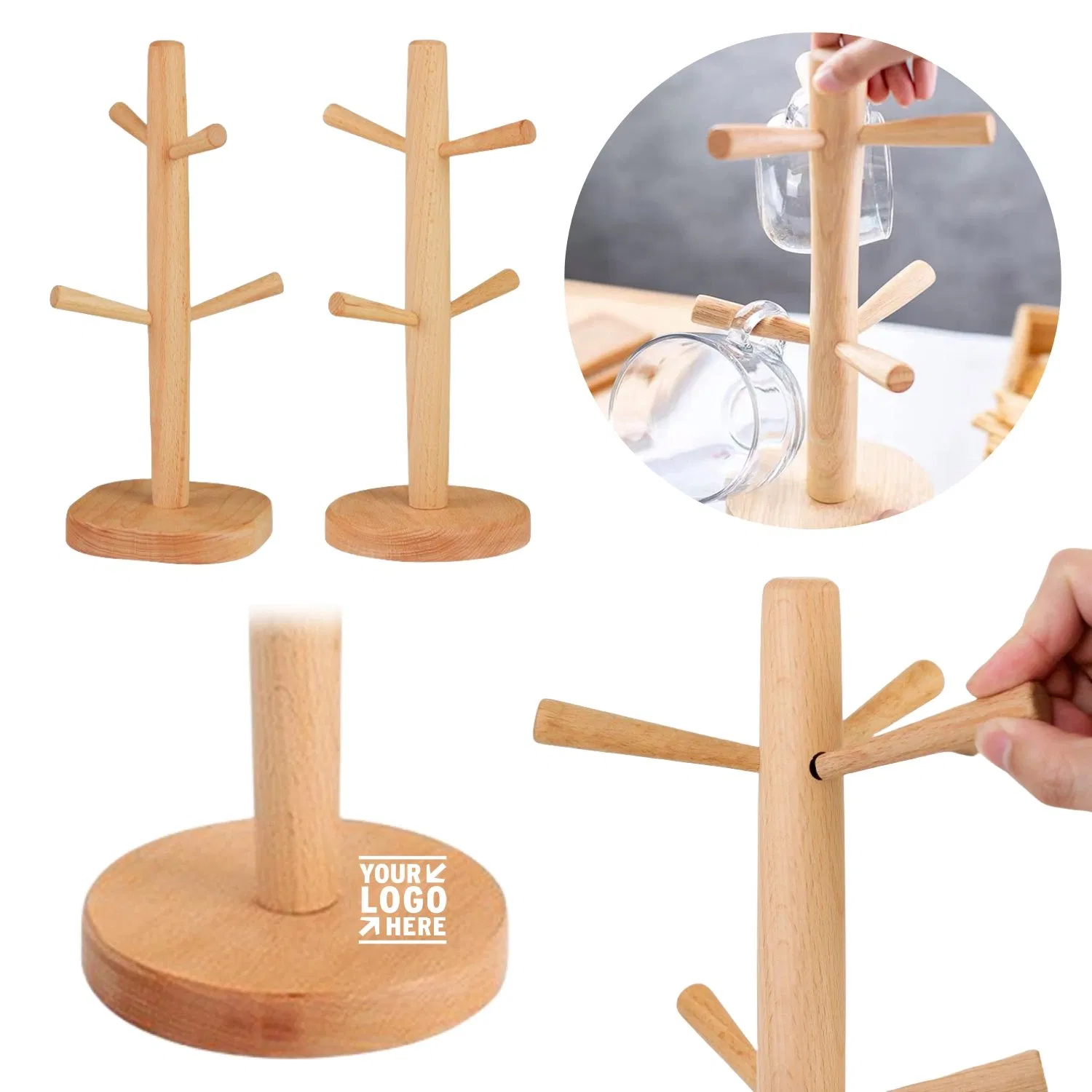 Mug Tree Stand Hold 6 Cups Kitchen Organizer