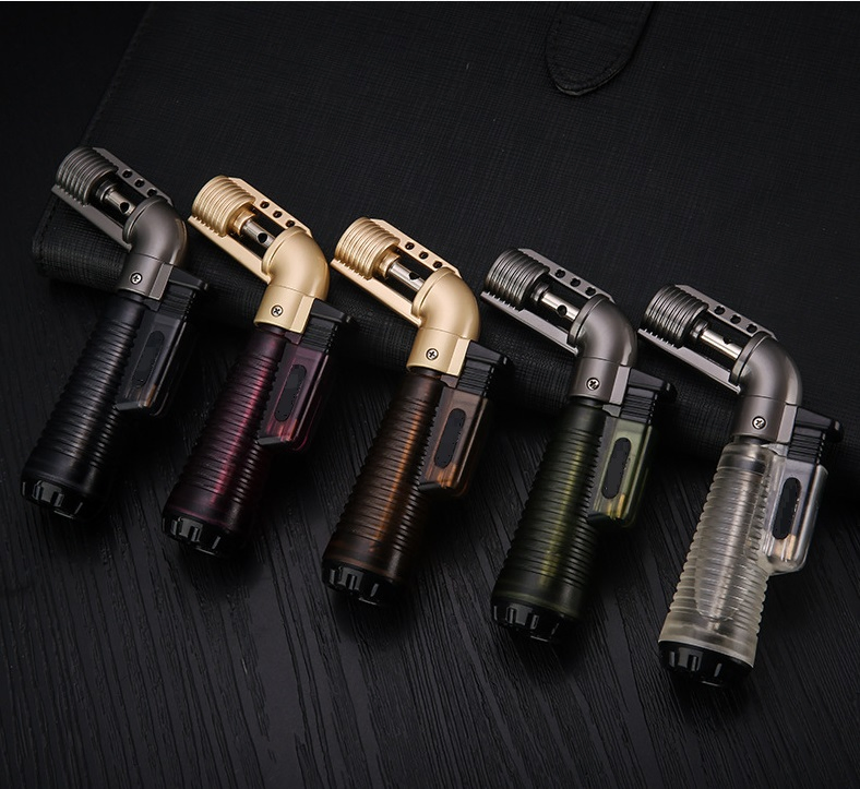 Cheap High Temperature Windproof Straight Torch Lighter Inflatable Cigar Foldable Lighter Flame Gun Custom Cigarette Lighter