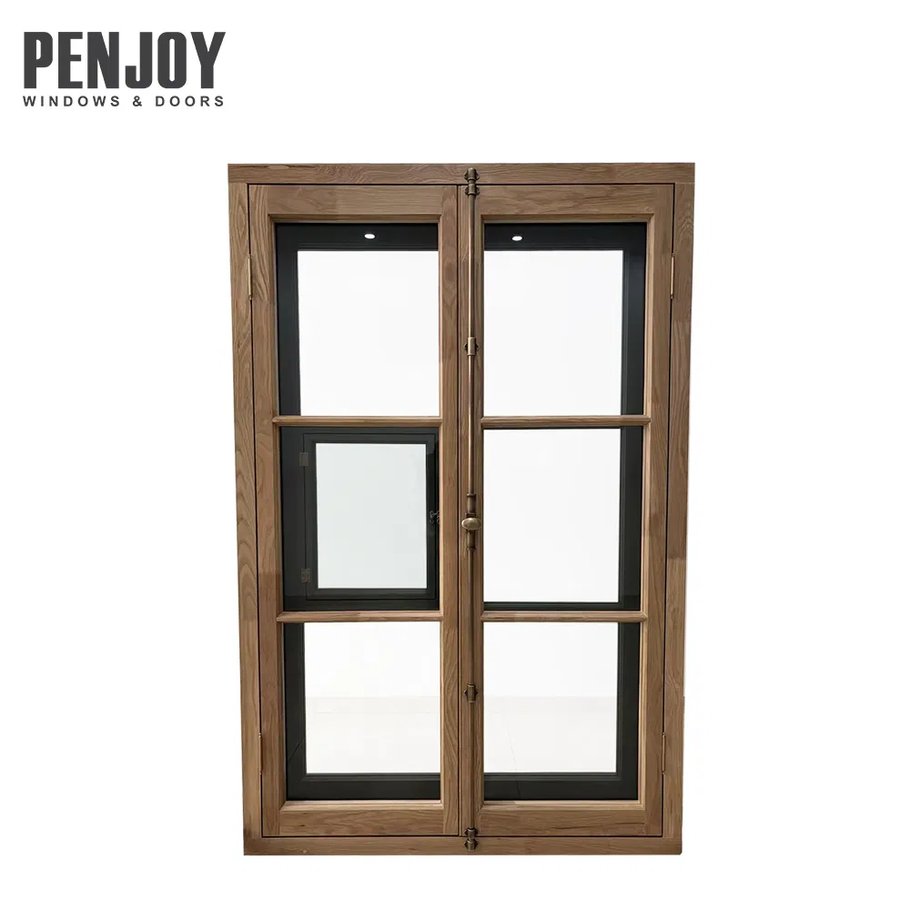 Ancient Architectural Villa Decor Soundproof Energy Saving Waterproof Solid Wood French Window