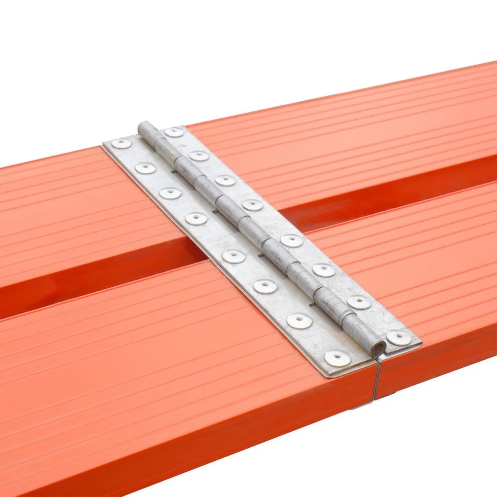 Orange-Red Foldable Scaffolding Step Stool, Adjustable Height 75-120cm