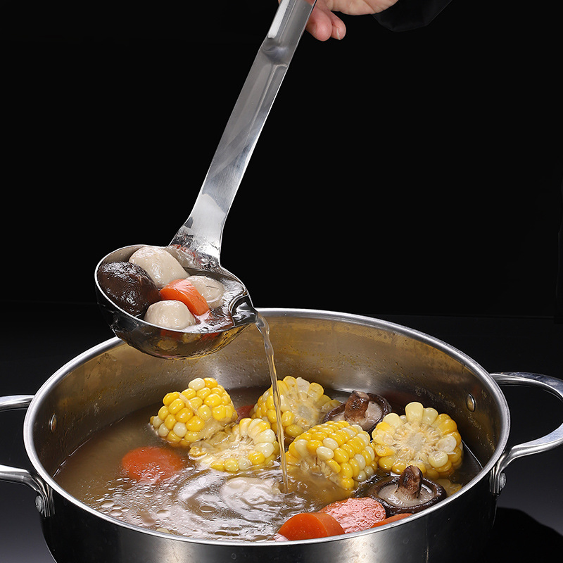 304 Stainless Steel Creative Oil Soup Separation Long Handle Oil Separator Spoon