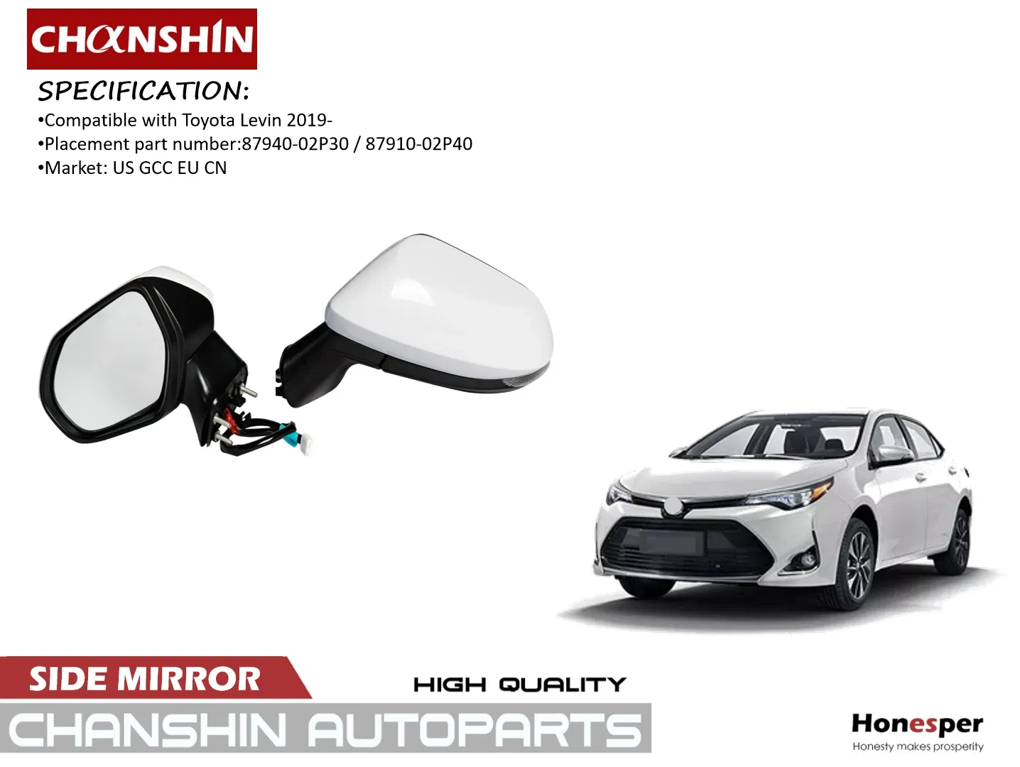 Боковое зеркало для Toyota Corolla Levin 2019-