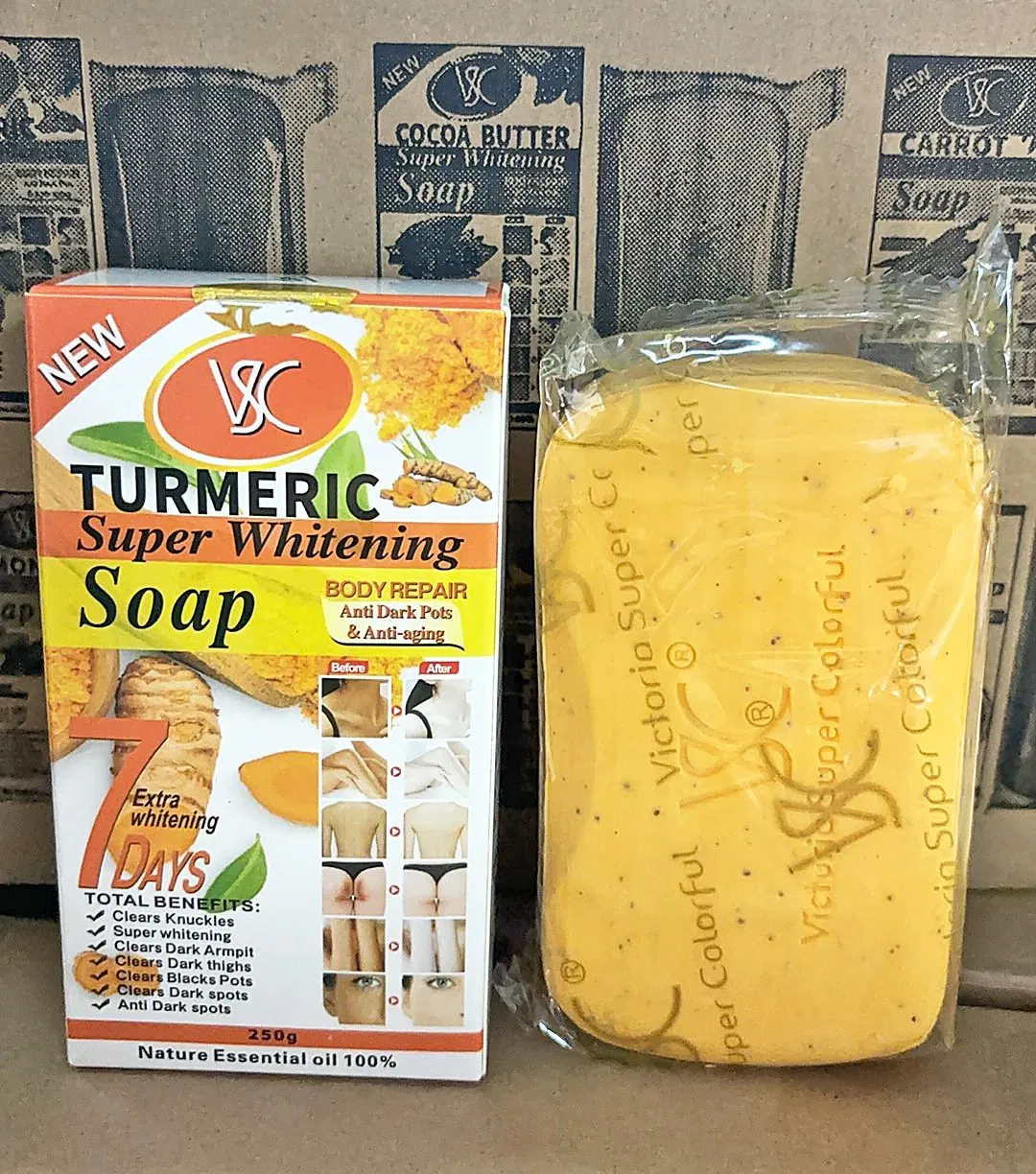 250g Turmeric Bath Soap Whitening and Deep Cleansing Body Soap with Oil Control for Skin