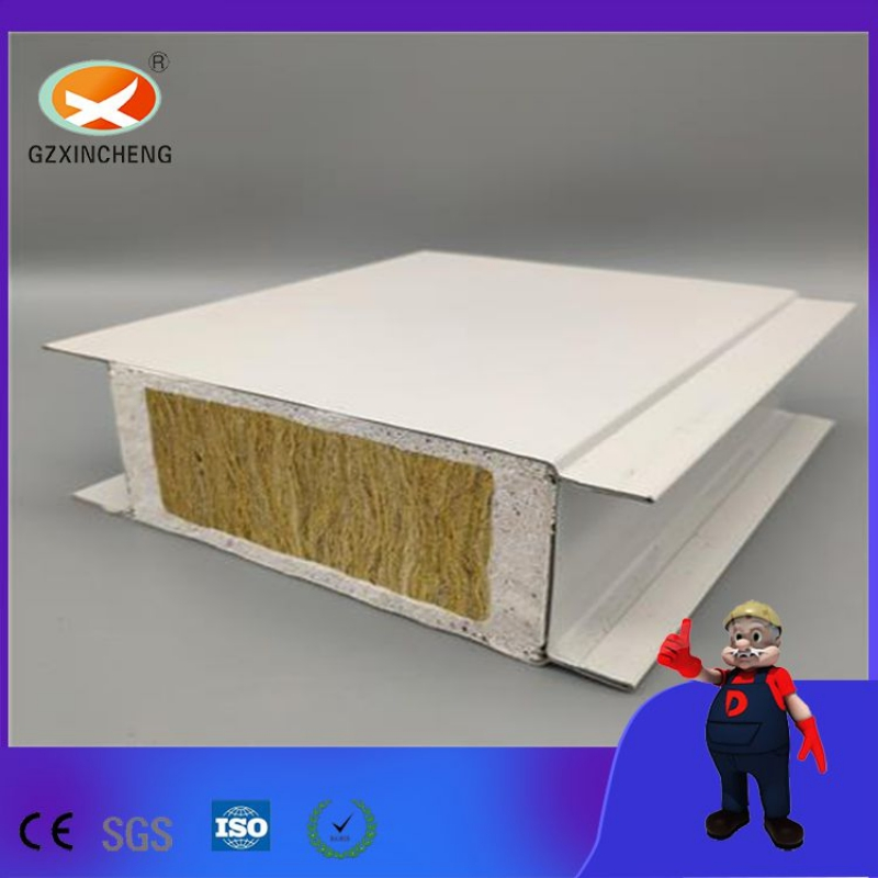 Good Quality Fireproof Glass Magnesium Rock Wool Sandwich Steel Panel Made in Guangzhou