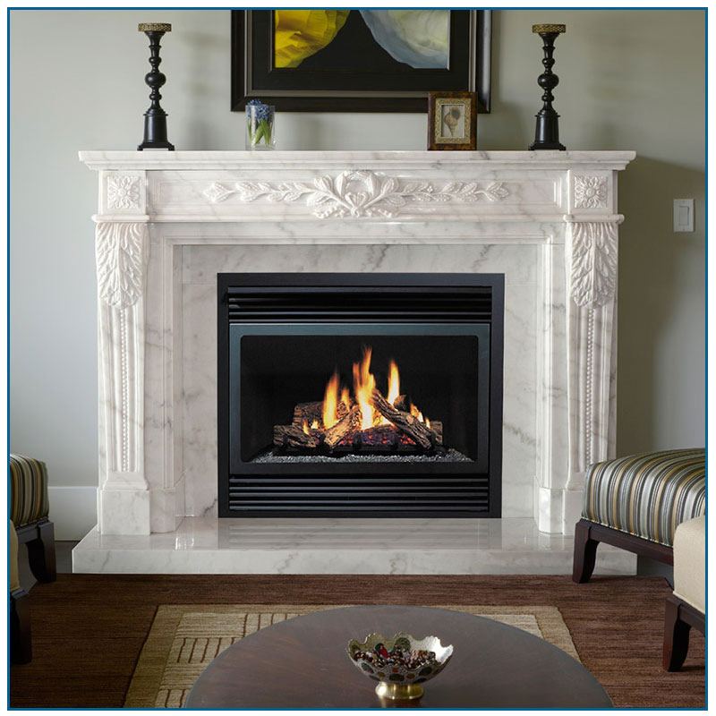 Stone Carving Marble Fireplace for Indoor Stone Fireplace Mantel