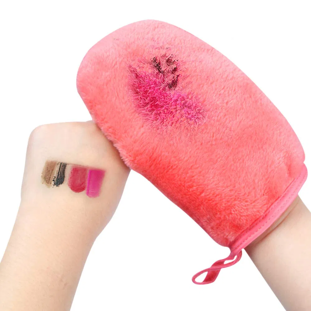 Wholesale Custom Logo Flannel Makeup Remover Glove Mitt Towel for Makeup
