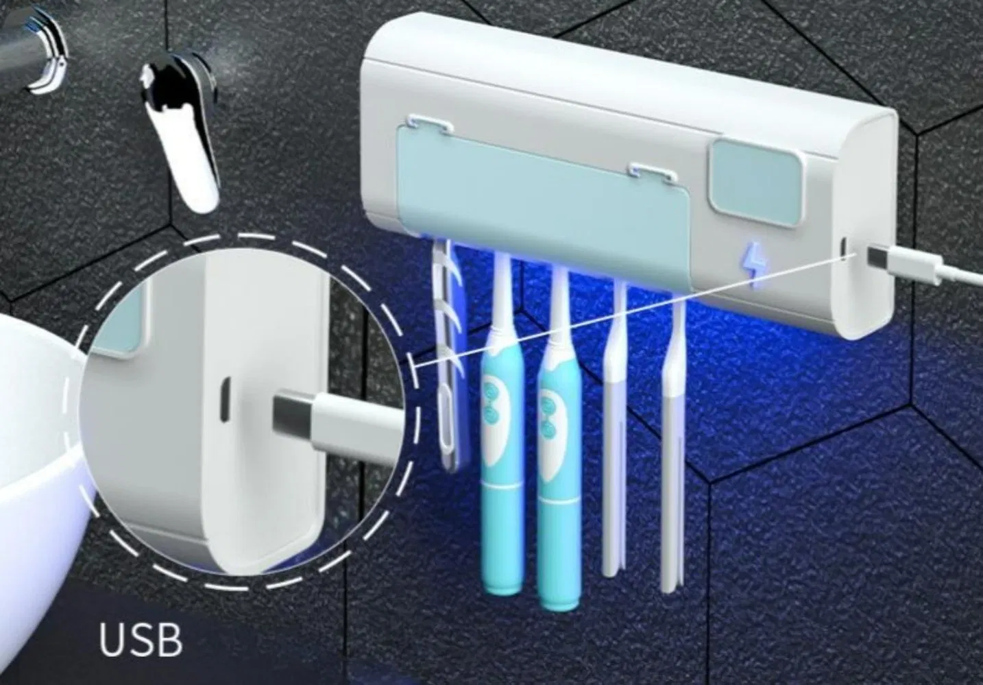 Настенная УФ-сушилка для зубных щеток